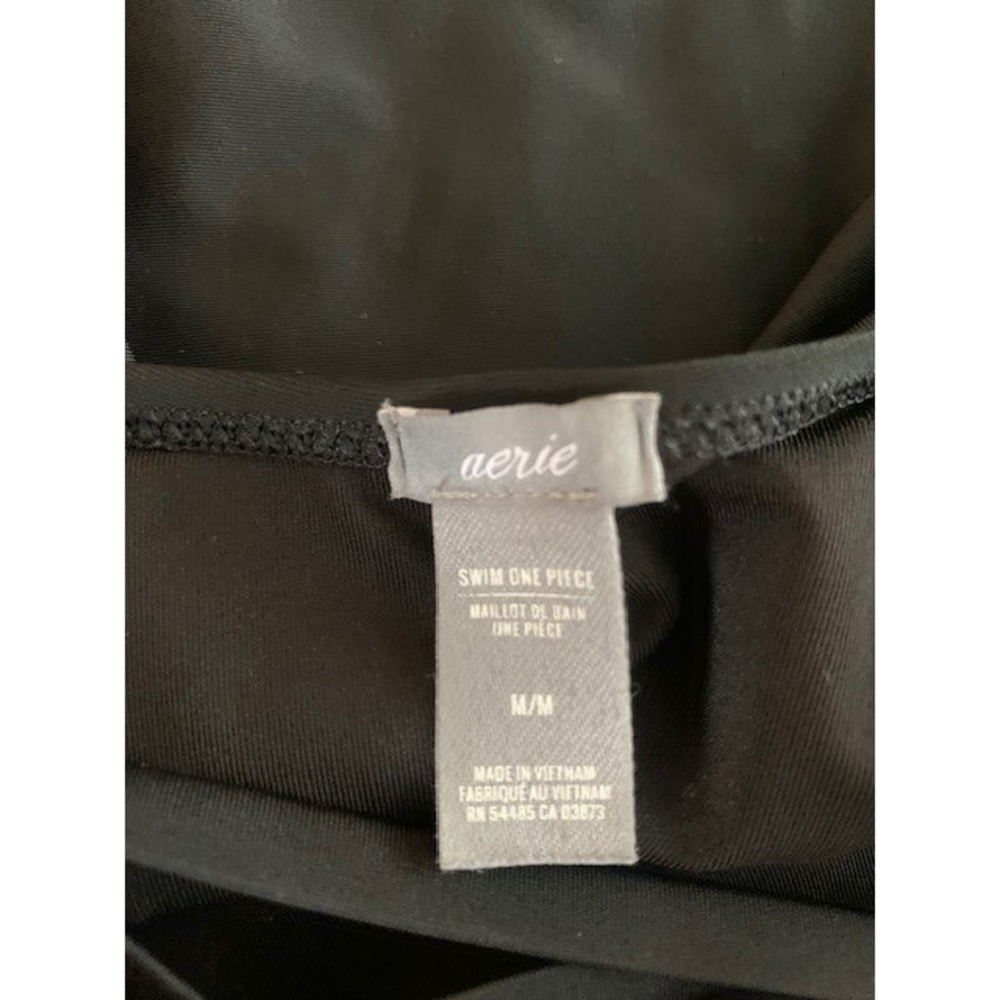 Aerie Black‎ One Piece Swimsuit Lace Up Back Women's Size M - Picture 4 of 6